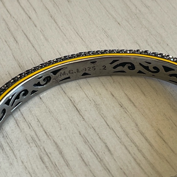 Matthew Campbell Laurenza MCL Yellow Deco Black Sapphire Bracelet - Picture 6 of 7